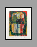 Pavel Šmíd – sítotiskový monotyp – náhled tisku v rámu