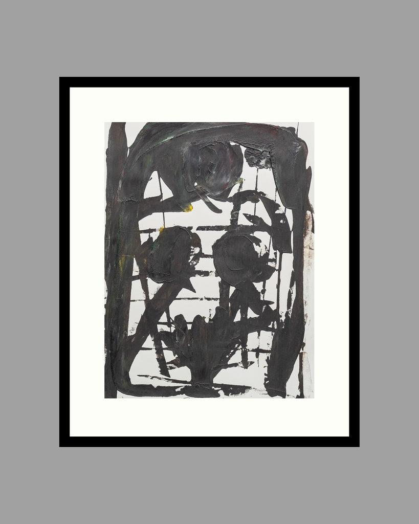 Pavel Šmíd – sítotiskový monotyp – náhled tisku v rámu s paspartou