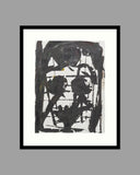 Pavel Šmíd – sítotiskový monotyp – náhled tisku v rámu s paspartou