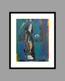 Pavel Šmíd – sítotiskový monotyp – náhled tisku v rámu s paspartou