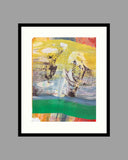 Pavel Šmíd – sítotiskový monotyp – náhled tisku v rámu s paspartou