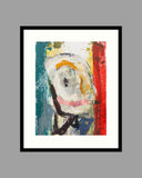 Pavel Šmíd – sítotiskový monotyp – náhled tisku v rámu s paspartou