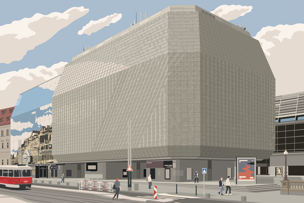 Nová scena – tisk ilustrace – náhled