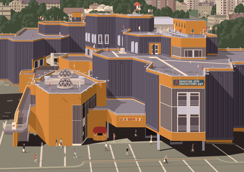 Tisk ilustrace – Obchodní dům Ještěd – náhled