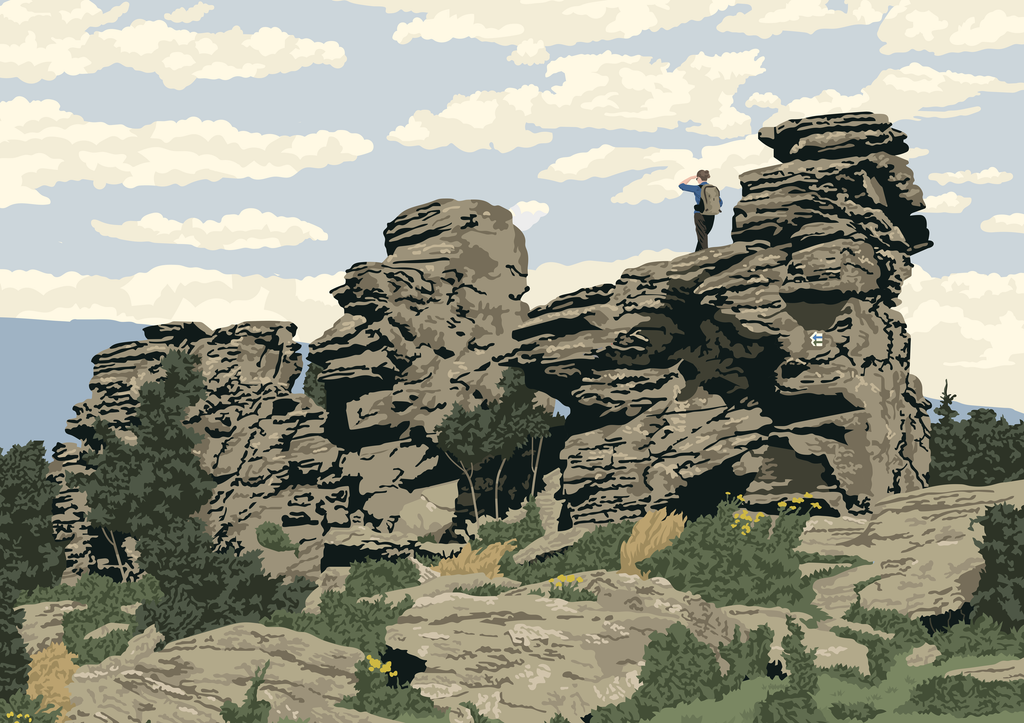 Tisk ilustrace – Obří skály – náhled