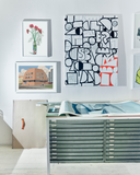 Pragerova banka na Smíchově– tisk ilustrace – náhled rámu na zdi