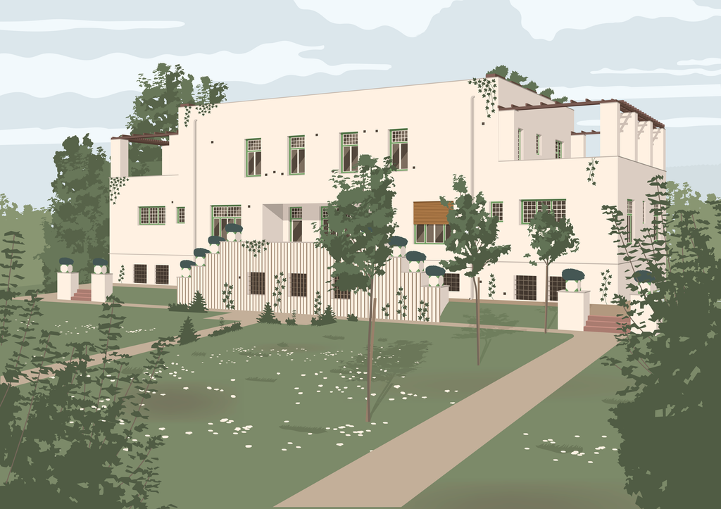 Tisk ilustrace – Vila Viktora Bauera – náhled