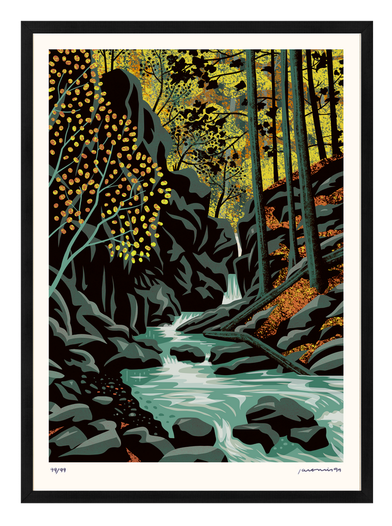 Jaromír 99 – Nýznerovské vodopády – náhled v černém rámu