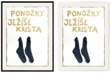 Krištof Kintera – Ponožky Ježíše Krista – giclée tisk v černém a bílém rámu s paspartou, náhled.